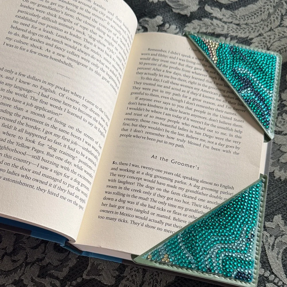 📖 Handcrafted Ocean Diamond Art Corner Bookmarks - Set of 2 - Picture 2 of 6